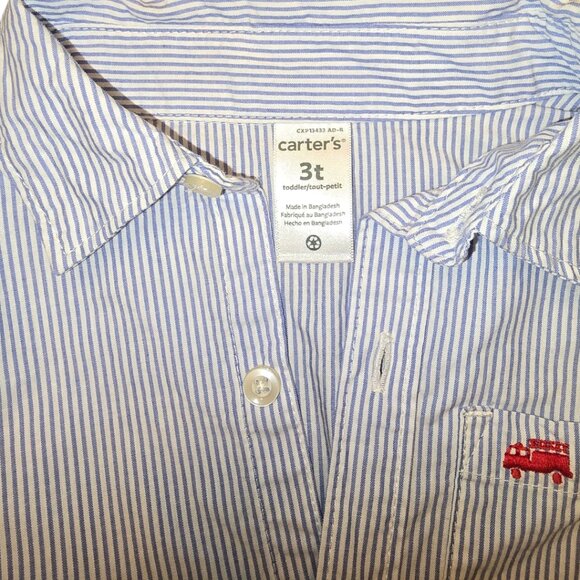 Boys Bundle - Two Striped Button Down Shirts sz 3T - Picture 3 of 6